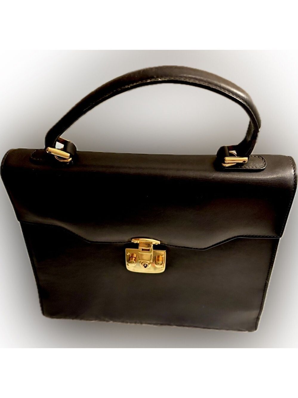 Gucci (w. COA) Calfskin Lady Lock Top Handle Satchel